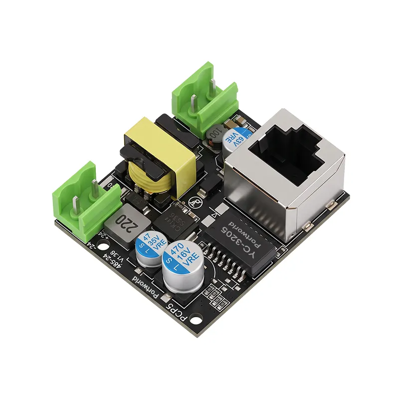 Industrial PoE Module with AC/DC Power Supply and RS485 Communication